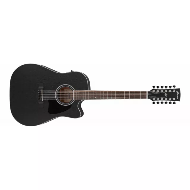 Ibanez AW8412CE-WK - Guitare électro-acoustique 12 cordes - Weathered black ope