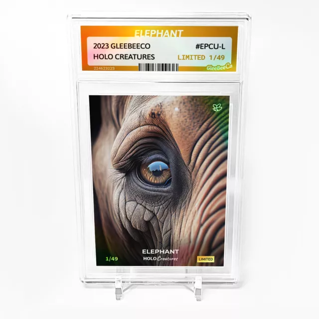 ELEPHANT Close Up (Eye) Card 2023 GleeBeeCo Holo Creatures #EPCU-L /49