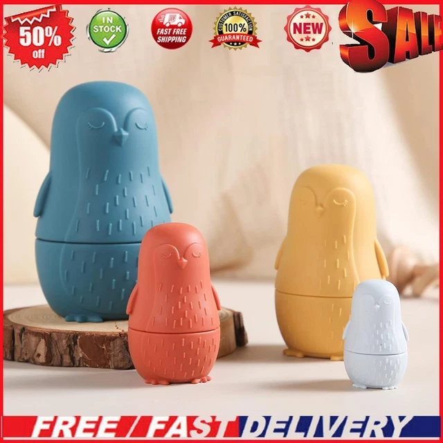 Color Size Matching Toys Gifts Montessori Toy for Boys Girls (Blue Penguin)