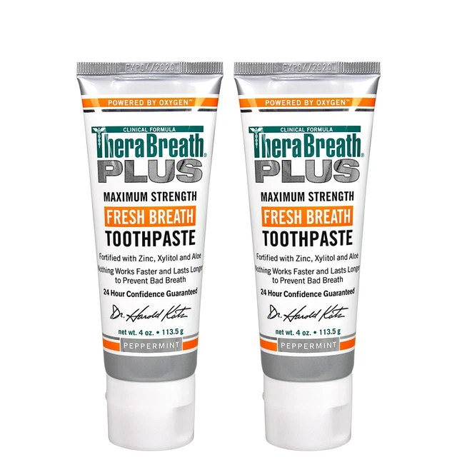 Therabreath plus Fresh Breath Maximum Strength 24-Hour Toothpaste with Zinc, Xyl