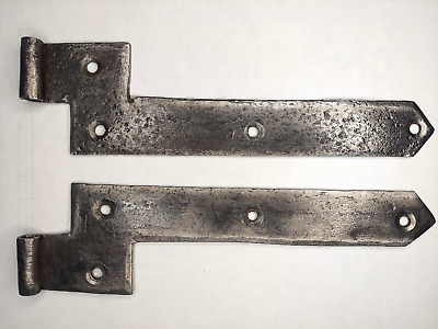 Antique 1820'S Hand Forged Strap Hinges-Per Pair-Many Identical Pair Available