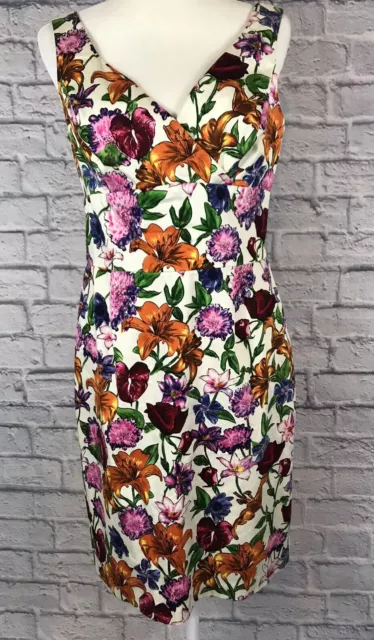 chetta b dress 8 floral sleeveless V Neck sheath Sherrie bloom Peter Noviello