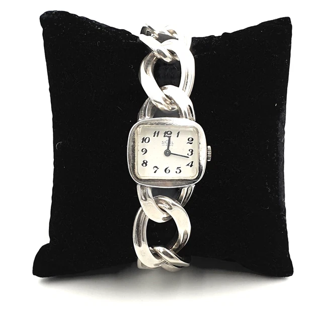 Orologio Vintage Anni '50 Unoaerre Italia Da Donna In Argento 800 Funzionante