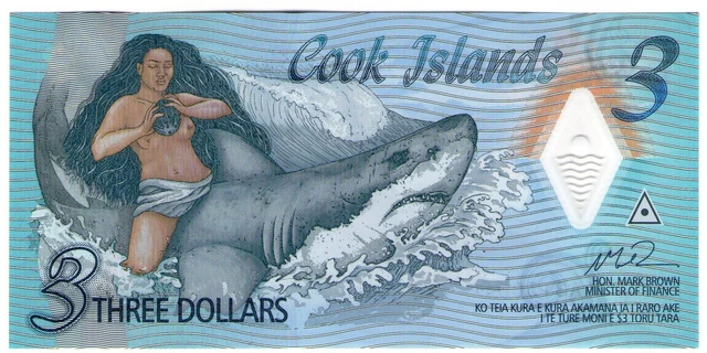 **   COOK Islands       3  dollars   2021   p-11a  (Polymer)    UNC   **
