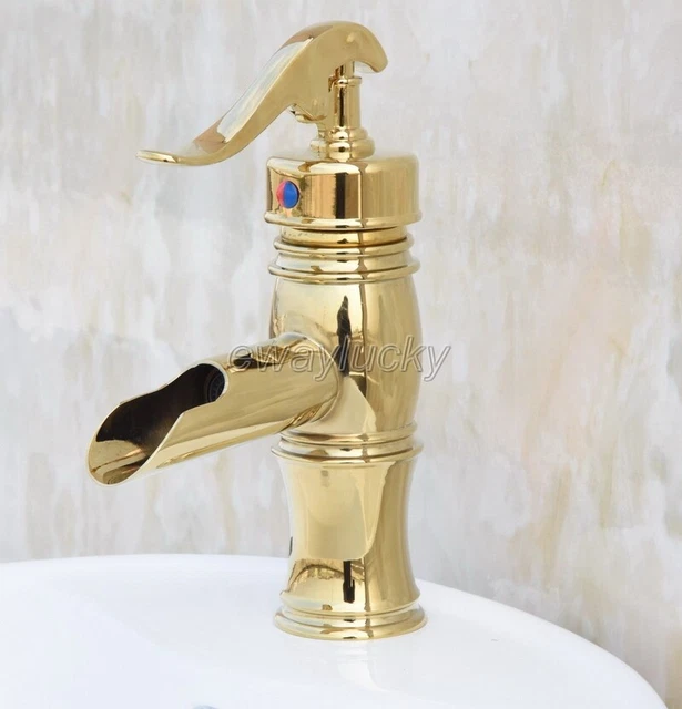 "NUEVO ""Water Pump Look"" Estilo Retro Latón Dorado Baño Cuenco Grifo Fregadero