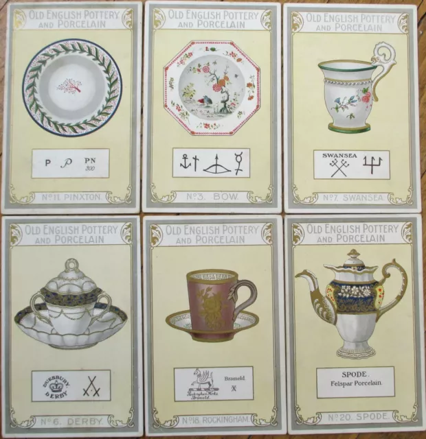 Cigarette Advertising 1910 Postcard Set of Nine, Old English Pottery, Porcelain