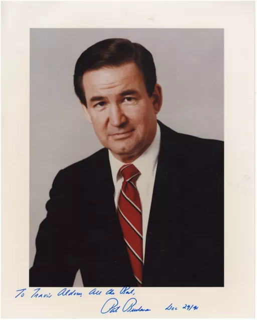 Pat Buchanan Former White House Aide  & Conservative Tv Host  Rare Signed Photo