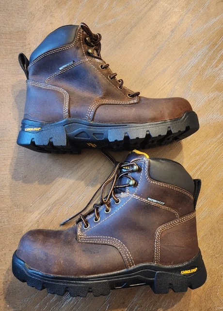 Womens Carolina Work Boots Safety CA1626 Composite Toe Brown Leather Size 9.5 M