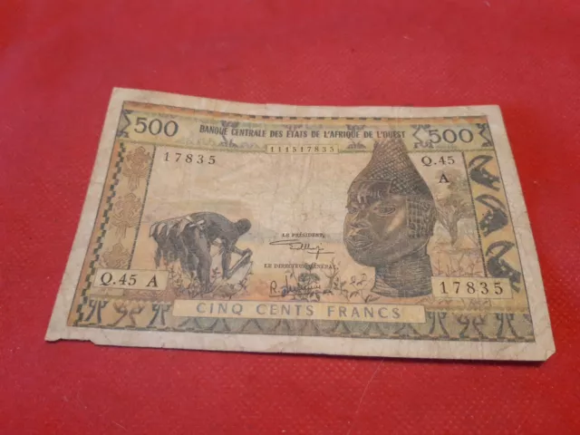 Banconota 500 Franchi Banca Centrale Africa Dell Ovest.