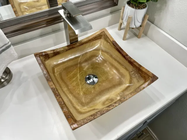 Onyx Stone Sink / Natural Stone Bathroom Vessel Sink / Vanity Sink / Handmade