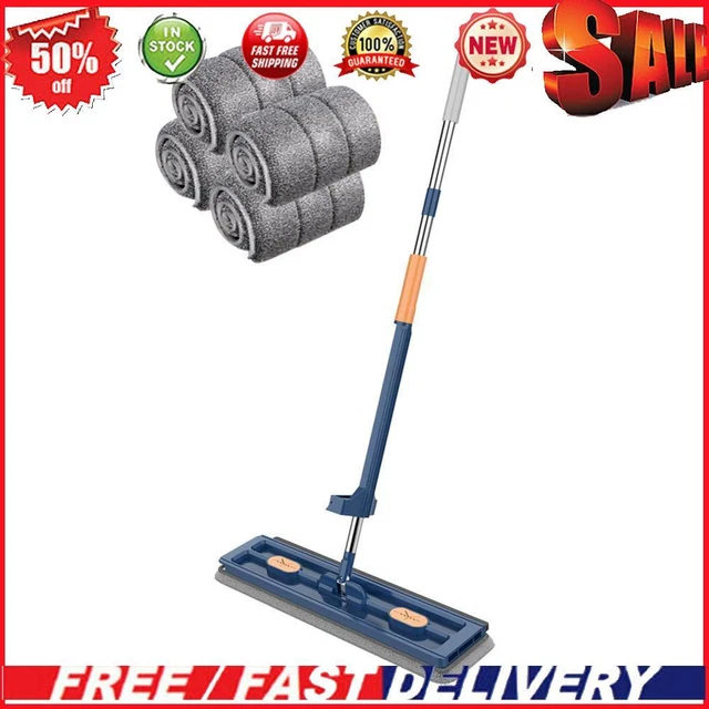 Cleaning Mop 360 Rotating Microfiber Mop Household Cleaning Tools (Blue with 4pc