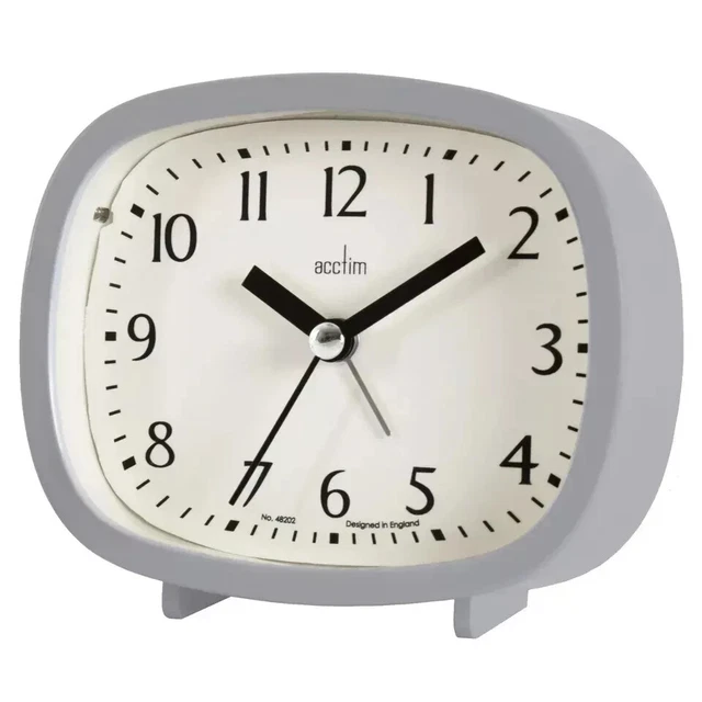 Acctim Europa Analogue Alarm Clock - Non-Ticking Silent Sweep, Energy Efficient