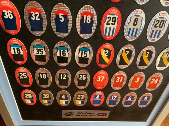 AFL FOOTY TAZO 2009 Complete Set Of 64 - very rare in official framed picture 3