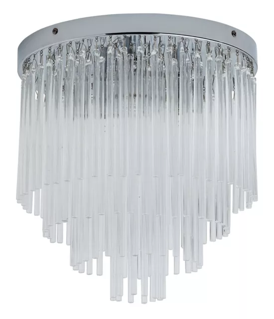 Argos Home Rhodes 3 Light Glass Rods Ceiling Light - Clear 8520506 R DN4