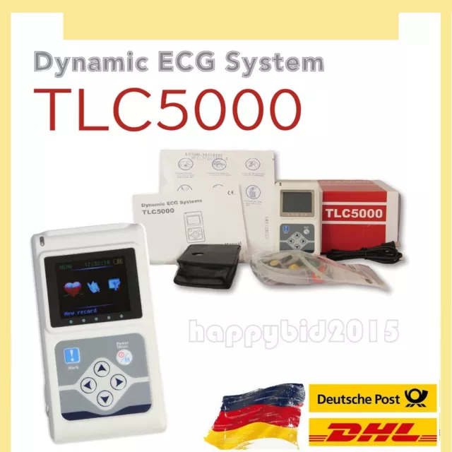 Moniteur EKG Holter ECG 24h portable dynamique à 12 canaux, logiciel de synchron