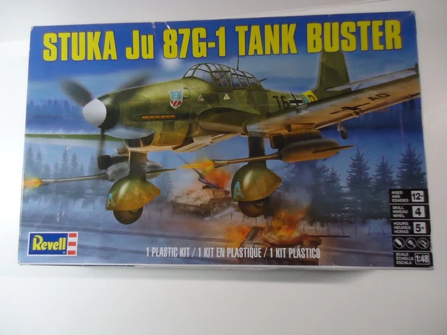 Revell 1/48 Stuka Ju 87G-1 Tank buster, opened sealed inside.