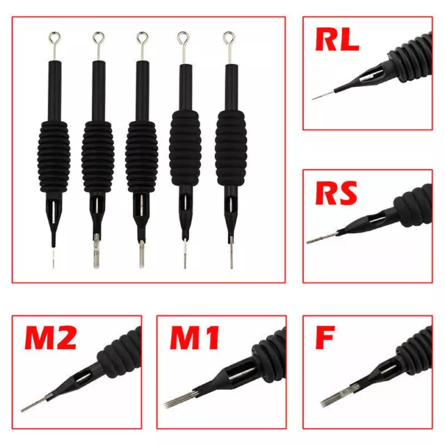30 PIEZAS/Lote de puntas de boquilla de aguja de tatuaje desechables RL/ RS/ F/ M1/M2 estéril