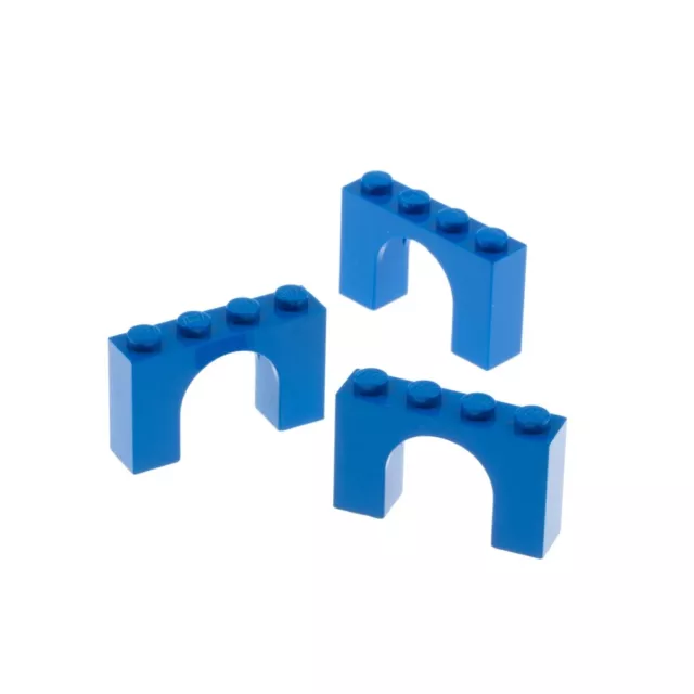 3x Lego Pierre D'Arc 1x4x2 Bleu Tor Arc Château Fenêtre Pont 4142235 6182