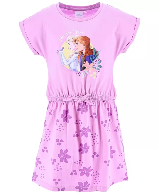 Disney Frozen Sommerkleid - Die Eiskönigin Elsa & Anna Jerseykleid Gr. 104-128cm
