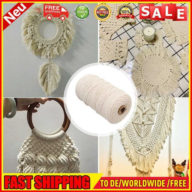 1 Rolle Makramee Seil Twisted String Baumwollschnur für DIY Handmade (4mmx50m)