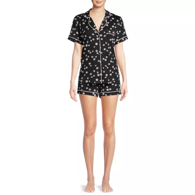 New Secret Treasures Womens Floral Notch Collar Shorts Pajama set 2 pc M,L,XL,3X