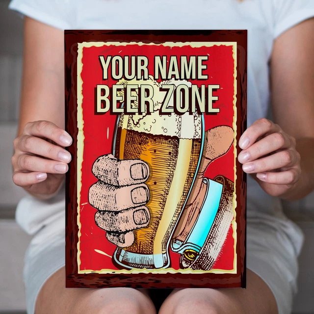 Personalisierte Bierzone - A4 Metallschilddruck - Rahmenoptionen verfügbar 5
