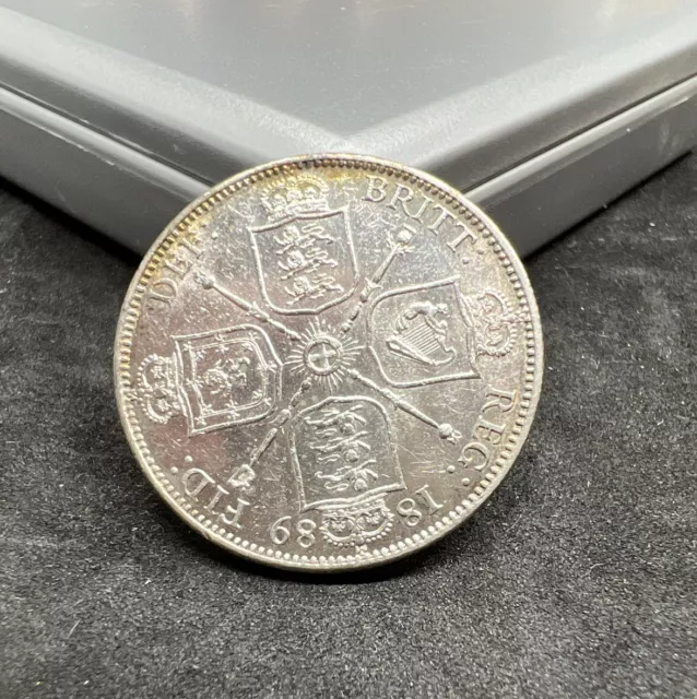 1889 Great Britain Florin 2 Two Shillings Choice AU About Unc PL Proof Like