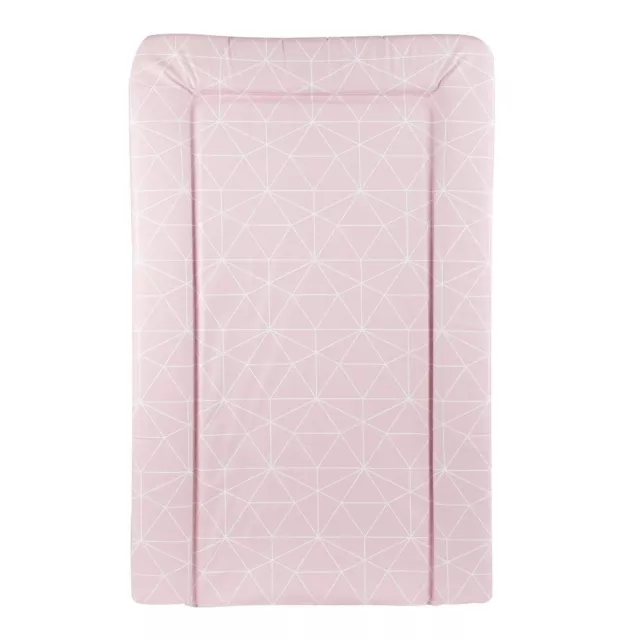 Baby Changing Mat Pink Geo - Waterproof, Anti-Roll Nappy Changer by CuddleCo