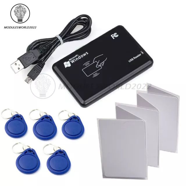 13.56MHZ/125Khz USB RFID Smart IC/ID Card Key Tag Reader NFC Read Write EM4100