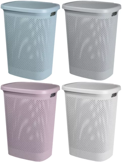 Plastic Laundry Basket Lid Large Diamond Washing Clothes Storage Hamper Bin Bag