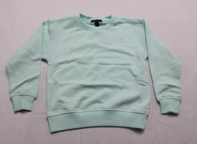 Brooks Brothers Girl's Terry Crewneck Sweatshirt JW7 Aqua Size 6 YRS. NWT