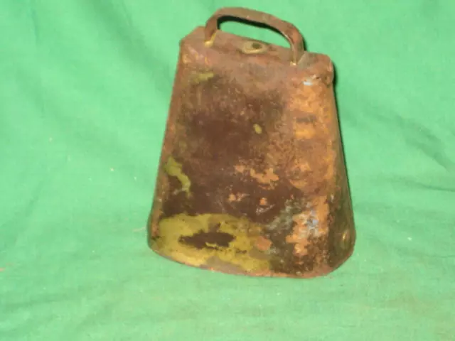 #1111 - Rustic Antique Cowbell With Original Clapper, Riveted Sides