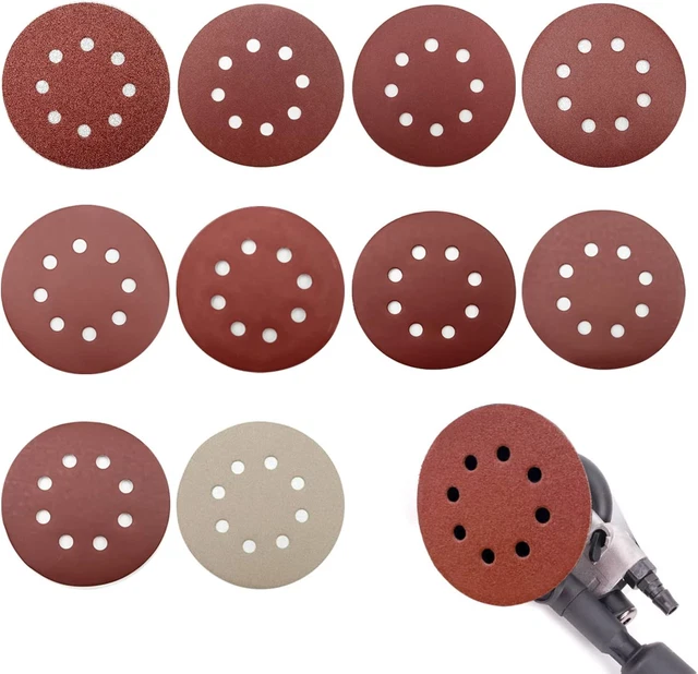 30 Dischi Abrasivi Da 225 Mm Con 8 Fori - Grana 40 Per Levigatura E Lucidatura