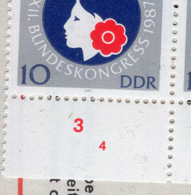 DDR SMHD 17 a yII mit Minr. 3079 mit Druckvermerk DV - postfrisch - (GM17b)