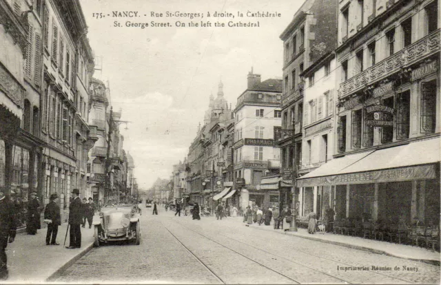 CPA ancienne Nancy rue Saint Georges et la cathédrale- Début XXéme