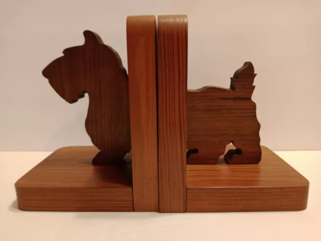 SCOTTISH TERRIER BOOK ENDS Scottie Dog WOOD BOOKENDS Pair