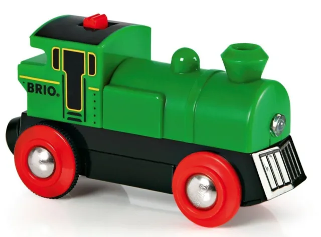 BRIO Battery Powered Green Engine 33595 Train for Wooden Railway