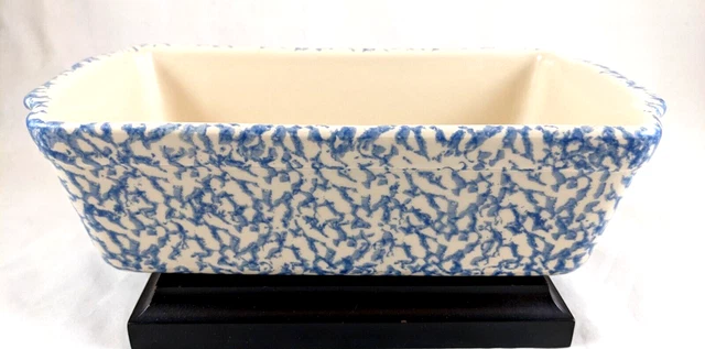 Vintage Workshops of Gerald E. Henn Blue Spongeware Loaf Pan