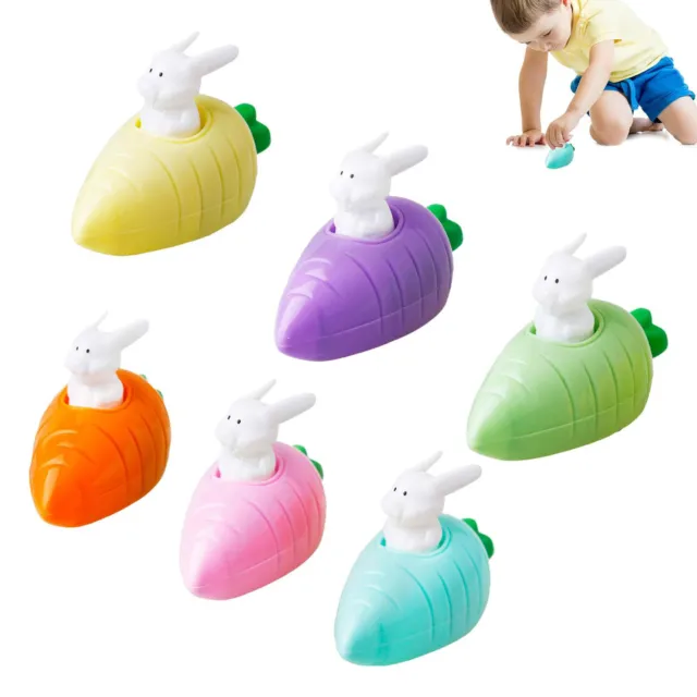 6PCS Easter Pull Back Car Radish Cars Toy Portable Carrot Rabbit Cartoon Fun Car