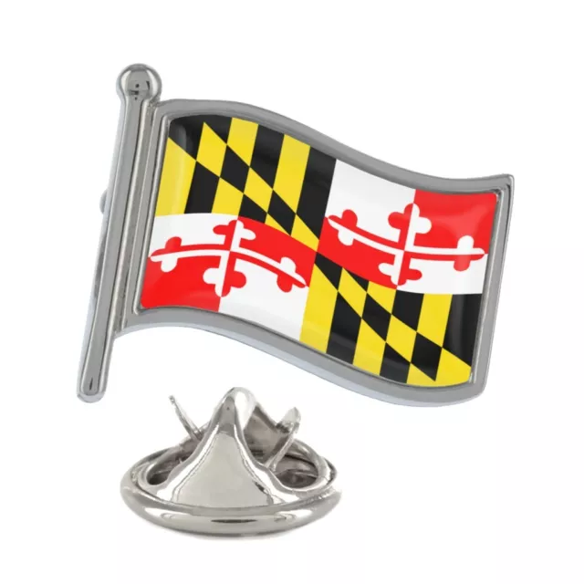 Distintivo spilla risvolto argento bandiera del Maryland