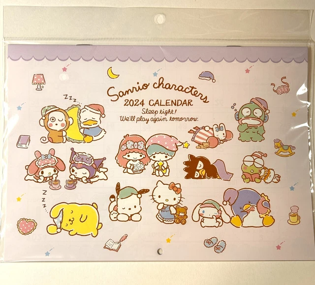 SANRIO CHARACTERS WALL Calendar 2024 B5 Size Japan 1.00 PicClick
