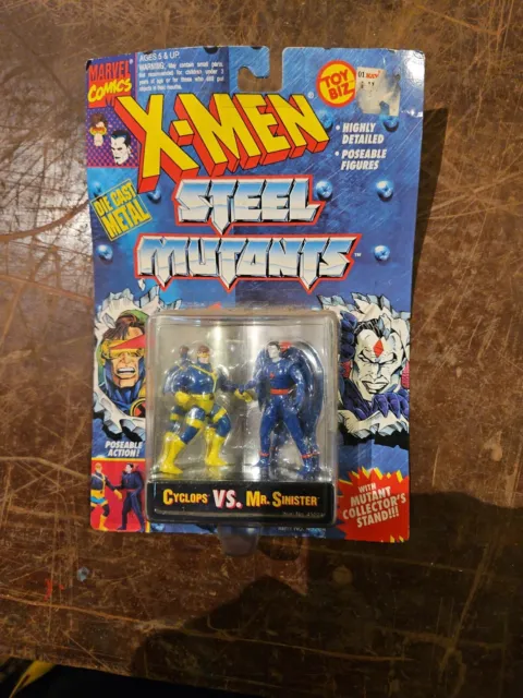 X-men Steel Mutants Cyclops VS Mr Sinister Set Action Figure Toy Biz 1994 Marvel