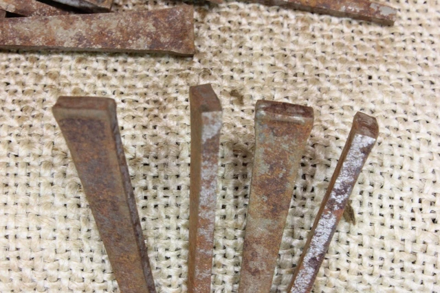 25 old Square NAILS rustic vintage 2 1/4” steel cut standard Large heavy duty 5