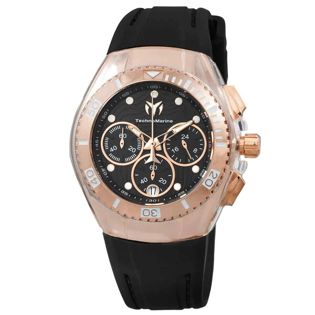 Technomarine Cruise Chronograph Quartz Black Dial Ladies Watch TM-120048
