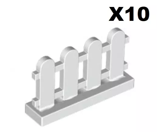 Lego ® Lot 10 Barrières Clôture City Blanc 1x4x2 Fence White ref 33303 NEW