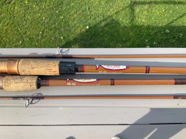 2 VINTAGE GARCIA Conolon Live Fiber Spinning rods 49-55 and 49-65