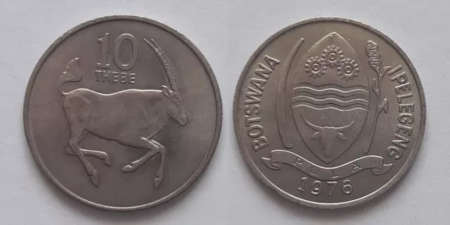 Botswana - 10 Thebe 1976 UNC Lemberg-Zp