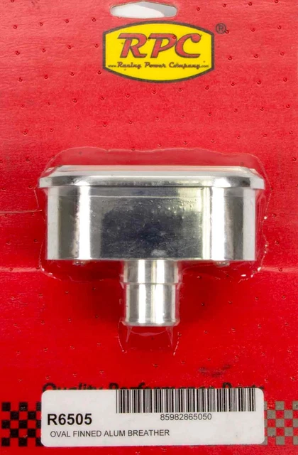 Racing Power Co Polished 1-1/4 In Hole Oval Push-In Breather P/N R6505