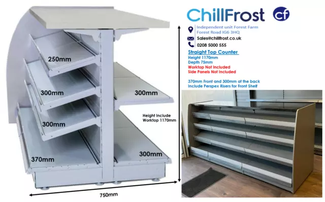 Retail Counter,Flat Top Counter Grocery, Off license Shop 1.25m Long £ 224+VAT