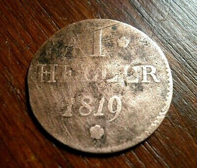 Piece monnaie 1 Heller 1819 Allemagne Francfort